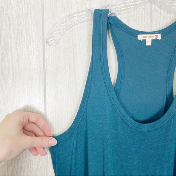 Sundry | Teal Racerback Tank Maxi Dress Size Small (1) - Picture 11 of 13